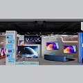 Philips Mall Retail Counter Displaying Large TV Screens With Space Images And Modern Design