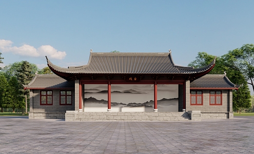 Chinese traditional stage 3d model