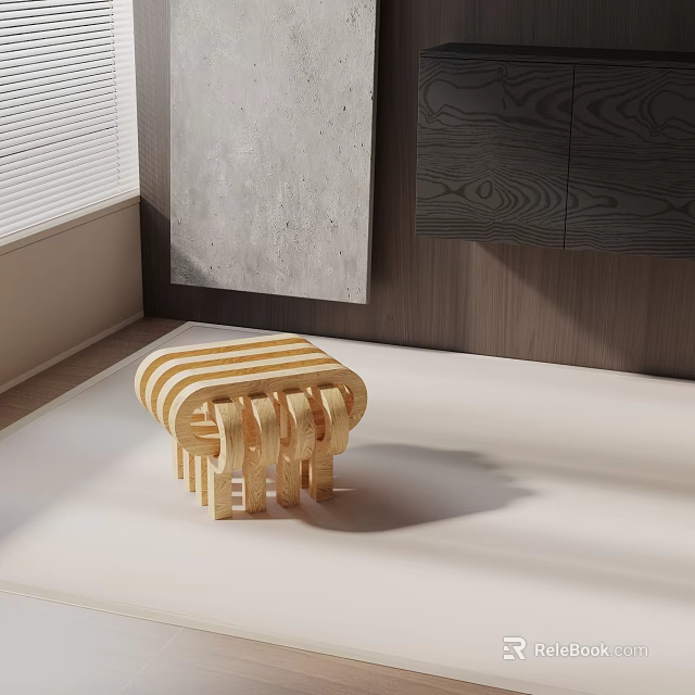 Modern Wooden Side Table With Sleek Design For Living Room Interior 3d model 