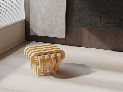 Modern Wooden Side Table With Sleek Design For Living Room Interior 3d model