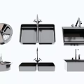 Modern Stainless Steel Kitchen Sink With Double Bowl Single Bowl Design And Drainer Basket Faucet