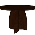 Modern Wooden Dining Table With Round Top And Unique Curved Base Design 3d model