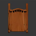 Classic Orange Wooden Rocking Chair With Intricate Carved Patterns For Leisure Relaxation