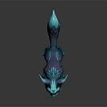 Mythical Teal And Purple Fox Character With Pointed Ears Large Eyes Fluffy Tail