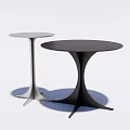 Modern Round Silver And Black Coffee Tables With Stylish Base Design 3d model