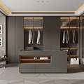 Modern Italian Cloakroom Wardrobe Island Table Glass Wardrobe Corner Wardrobe 3d model