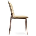 Modern Leather Upholstered Single Chair with Sleek Metal Legs and Brown Beige Color Options for Home Interior