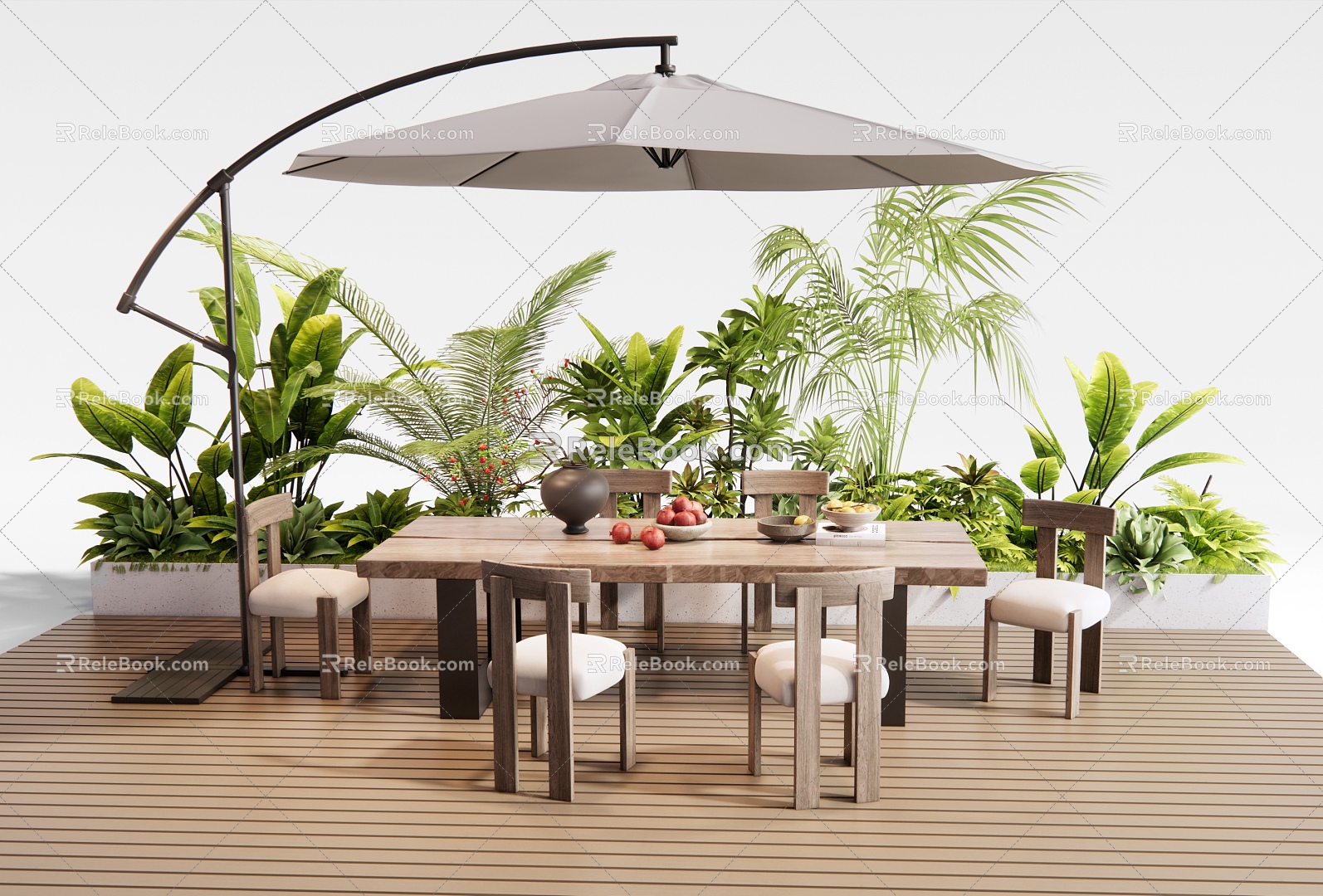 Quiet outdoor tables and chairs model