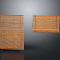 Natural Bamboo Blinds with Woven Striped Design for Window Decoration and Privacy