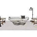 Modern sofa coffee table combination 3d model