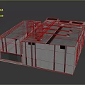 Modern Commercial Building Exterior With Gray Facade Vertical Lines And Roof Vents