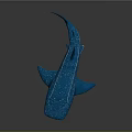3D Rendered Blue Whale Shark Featuring White Spots And Lines On Gray Background