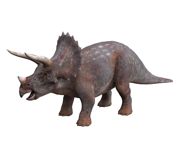 Realistic Triceratops Dinosaur Model With Three Horns Frill And Textured Skin 3d model