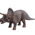 Realistic Triceratops Dinosaur Model With Three Horns Frill And Textured Skin