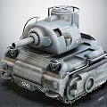 Military Armored Tank With Turret Cannon Tracks And Metallic Texture Design Features