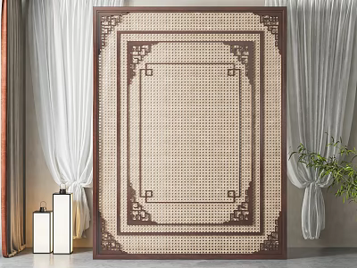 New Chinese-style partition background wall partition 3d model