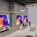 Philips Mall Retail Counter With Modern Design And Multiple TV Screens