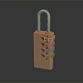 Lock combination lock metal lock antique lock old lock tools hardware tools processing tools 3d model