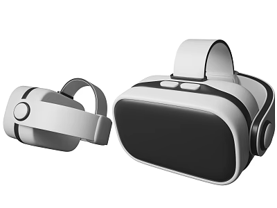 Modern White Black VR Gaming Headset As Entertainment Play Equipment 3d model