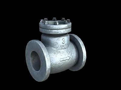 Industrial Hardware Valve with Metal Body 3 150 Marking and Directional Arrow 3d model