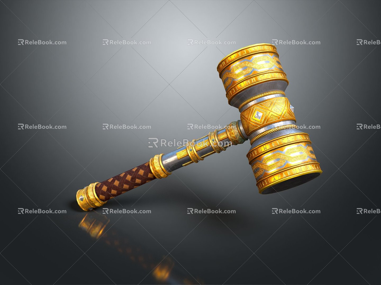 Light Luxury Hammer Fantasy Hammer Mallet Hammer 3d model