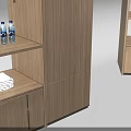 Modern Wooden Decorative Cabinet With Interior Lighting And Shelves For Display Items