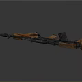 Modern Tactical Rifle With Wooden Stock And Black Metal Barrel Design