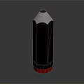 Pencil Shaped Household Item With Black Body White Top And Red Base