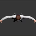 Anime Style School Girl Character With Red Hair White Shirt And Plaid Skirt Arms Outstretched