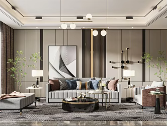 modern living room 3d model