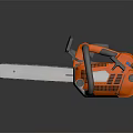Orange And Gray Handheld Electric Chainsaw Hardware Tool With Long Chain Blade 3d model