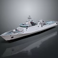 Modern White Naval Patrol Ship With Sleek Exterior And Upper Deck Structure 3d model