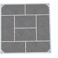 Gray Interlocking Paving Slab Design For Road Surface Construction With Square Tiles 3d model