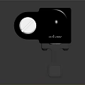 Black Electronic Security Device With CRAFT LIGHT Square Body And Round Lens Stand