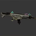 Modern Tactical Rifle with White Black Design and Scope Magazine Stock