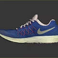 Blue Running Shoes With Pink Laces And White Nike Logo On Beige Sole