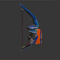 Blue And Black Toy Bow With Orange Arrows For Kids Household Play
