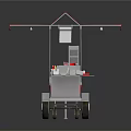 Playland Food Cart with Red Awning Silver Body Serving Window and Wheels