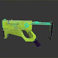 Futuristic Neon Green Turquoise Weapon With Decorative Sci Fi Design Elements