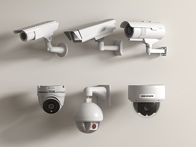 Security surveillance camera monitoring combination 3d model