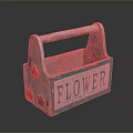 Toolbox wooden toolbox iron box plastic box container realistic 3d model