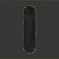 Durable Black Skateboard With Yellow Edge And Blue Wheels For Smooth Ride