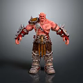 Game Movie Character Red Skin Muscular Metal Armor Shoulder Arm Guards Waist Decoration Armored Pants Boots