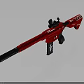 Red Assault Rifle with Black Scope Tactical Grip Magazine and White Graphics