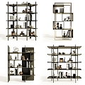 Modern Bookshelf Storage Rack Decorative Rack 3d model