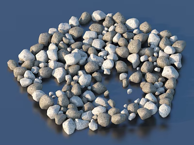 Natural Stones and Wood Pieces Pile for Outdoor Garden Decorative Landscaping Use 3d model
