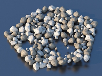 Pebbles Gravel Stone 3d model