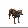 Realistic Striped Reptile 3D Model In Standing Position With Natural Colors