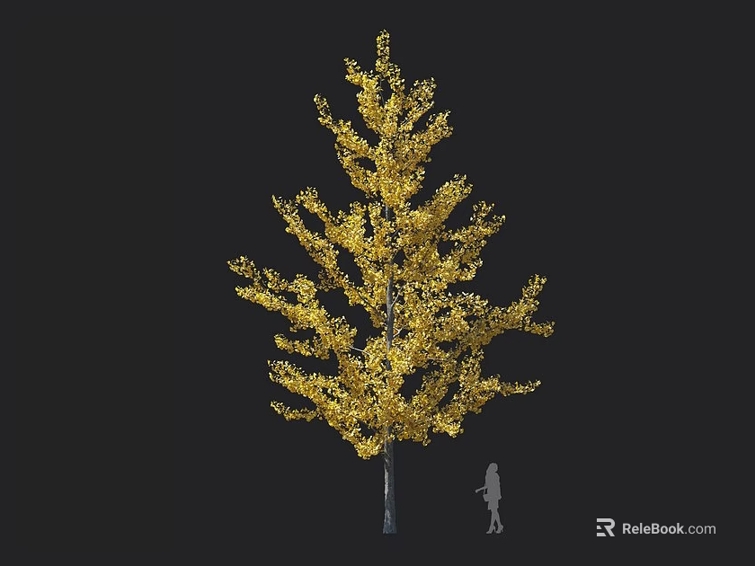 Golden Leaf Arbor With Human Figure For Size Reference In Outdoor Natural Scene 3d model 