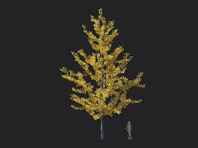 Golden Leaf Arbor With Human Figure For Size Reference In Outdoor Natural Scene 3d model